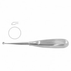 Bruns Bone Curette Round - Fig. 2 Stainless Steel, 17 cm - 6 3/4" Scoop Size 8 mm